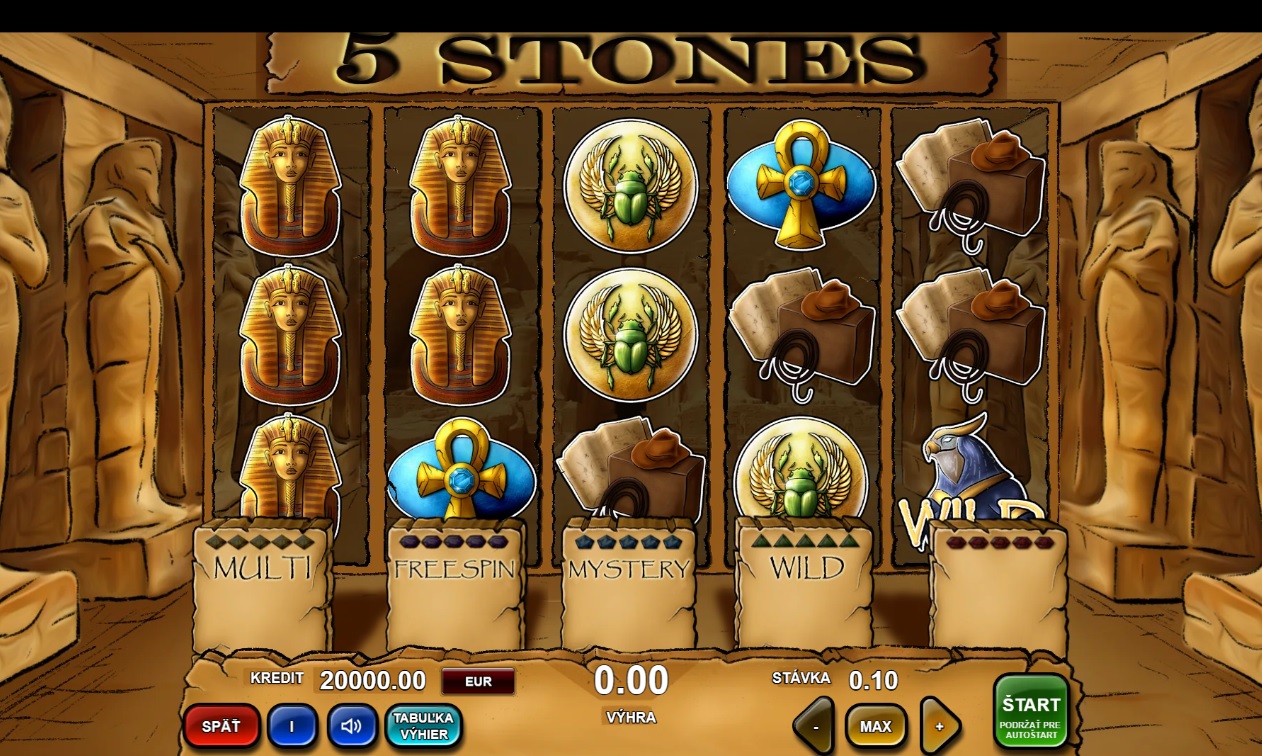 5 Stones od Niké láka do sveta faraónov: 5 kameňov ukrýva 5 rozdielnych bonusových funkcií