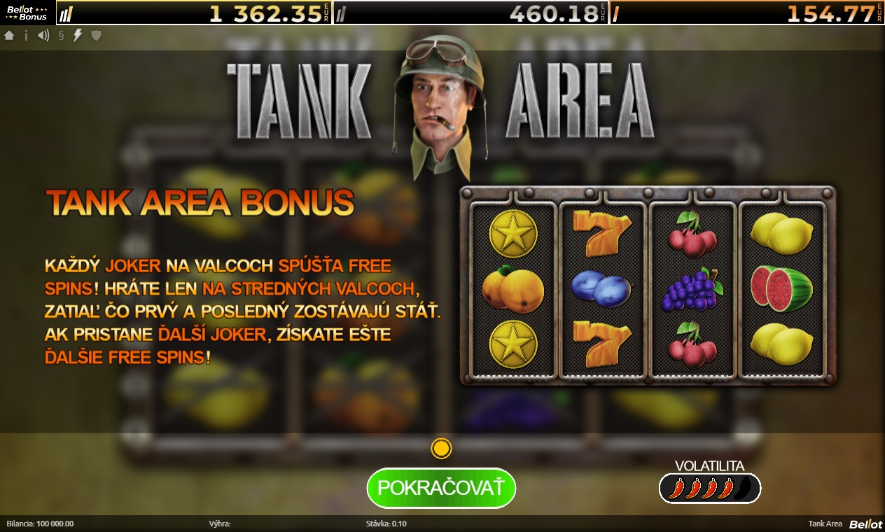 Ovocné symboly, tanková atmosféra a Joker: Tank Area od Niké ponúka bonusovú hru až so 664 otočeniami
